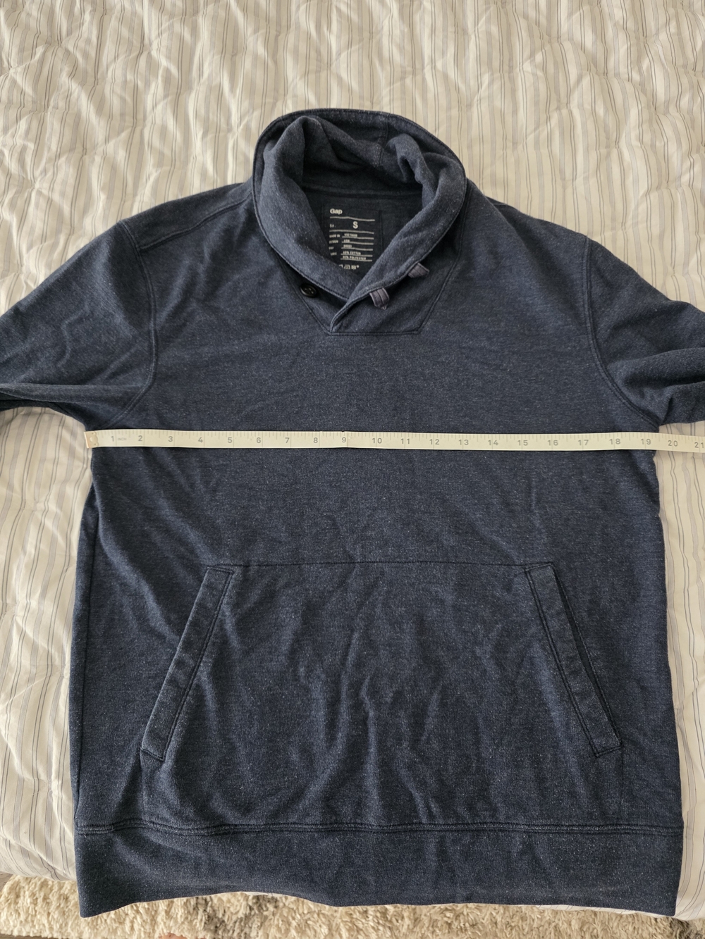 Gap Shawl Collar Pullover Hoodie in Navy Heather - Small